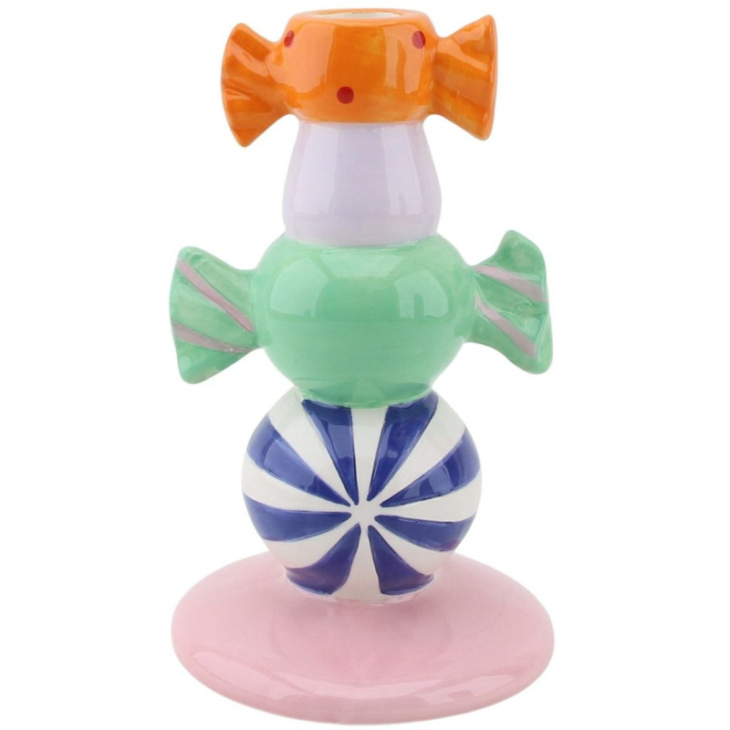 Bougeoir original moderne Bonbons Hauteur 18 cm Céramique Multicolore Toffee Candy 
