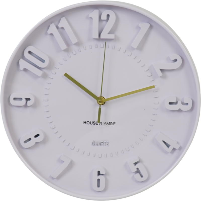 Horloge murale moderne Ronde 30 cm Plastique Lilas Numbers 