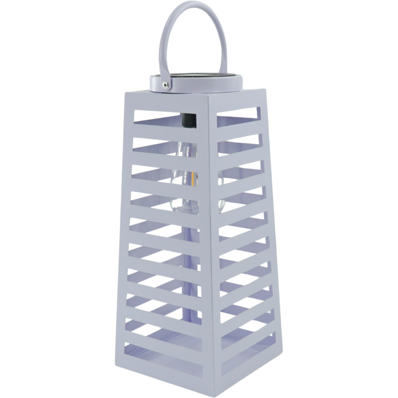 Grande Lampe solaire Lanterne à suspendre Hauteur 32 cm Métal Lilas Summer 