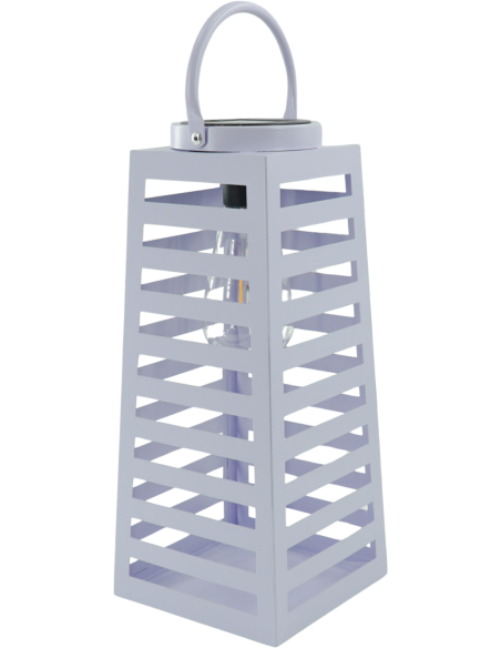 Grande Lampe solaire Lanterne à suspendre Hauteur 32 cm Métal Lilas Summer 