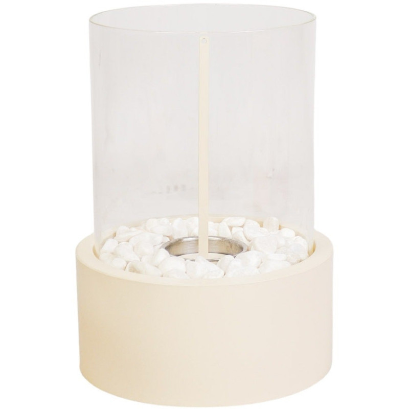 Cheminée de table moderne à l’éthanol 21x28 cm Verre Transparent Métal Sable Burner 