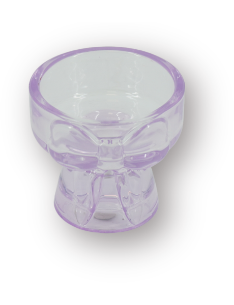 Bougeoir photophore design Noeud H 6 cm Verre Lilas Bow 