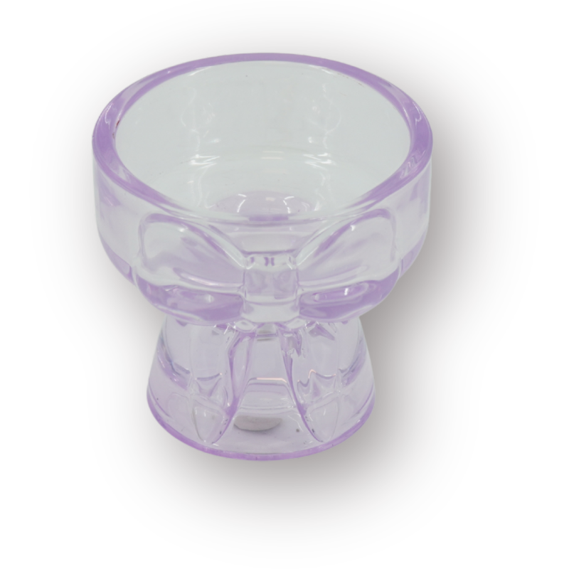 Bougeoir photophore design Noeud H 6 cm Verre Lilas Bow 