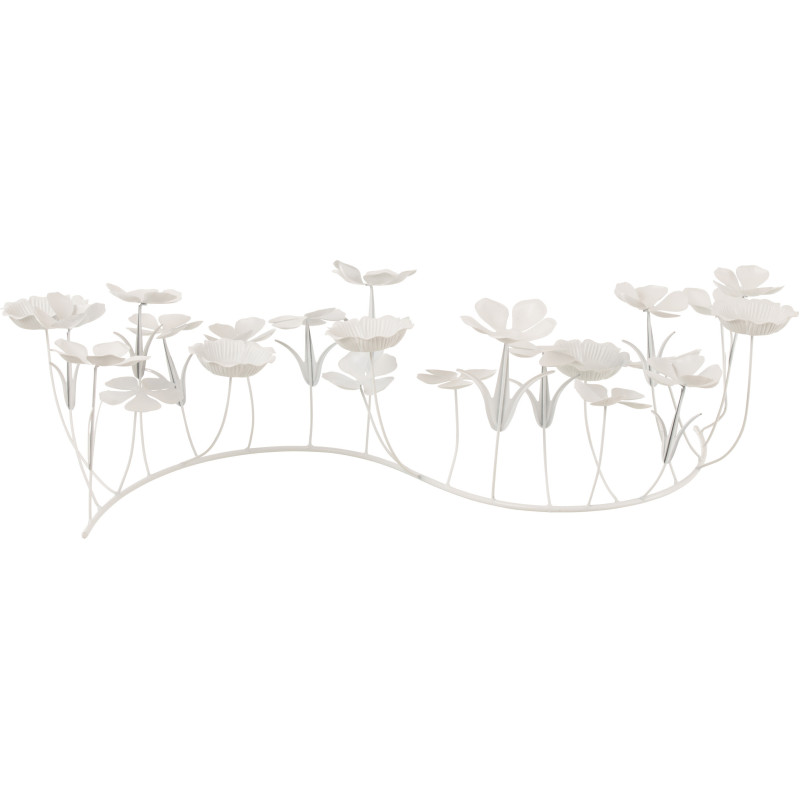 Photophore blanc 5 bougies en métal 79 cm - 1