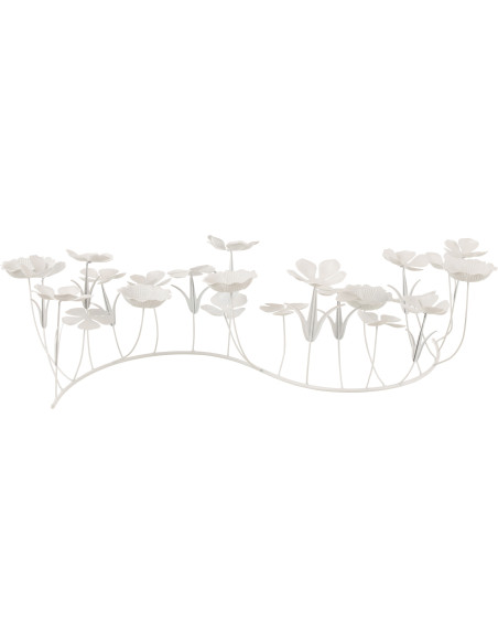 Photophore blanc 5 bougies en métal 79 cm - 1