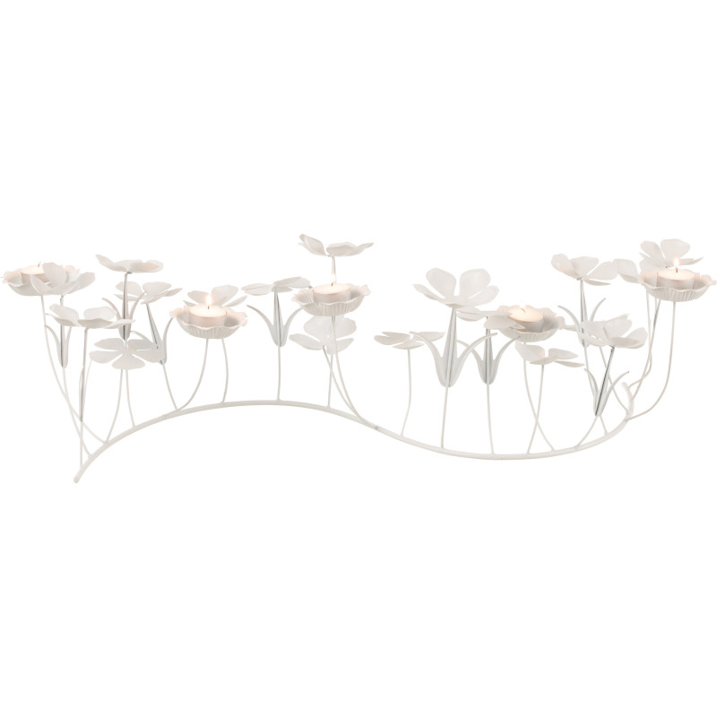 Photophore blanc 5 bougies en métal 79 cm - 2