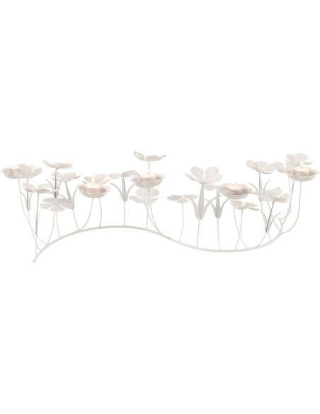 Photophore blanc 5 bougies en métal 79 cm - 2