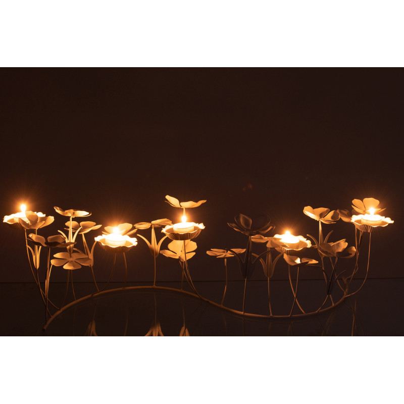 Photophore blanc 5 bougies en métal 79 cm - 3