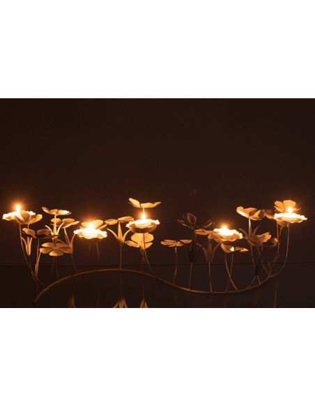 Photophore blanc 5 bougies en métal 79 cm - 3