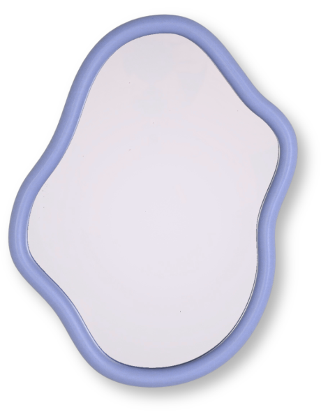 Miroir mural design 30x40 Bois MDF Lilas Organic 