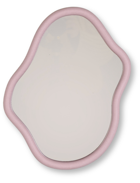 Miroir mural design 30x40 Bois MDF Rose clair Organic 