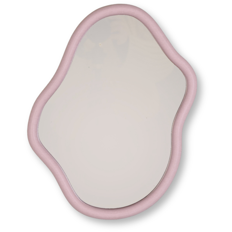 Miroir mural design 30x40 Bois MDF Rose clair Organic 