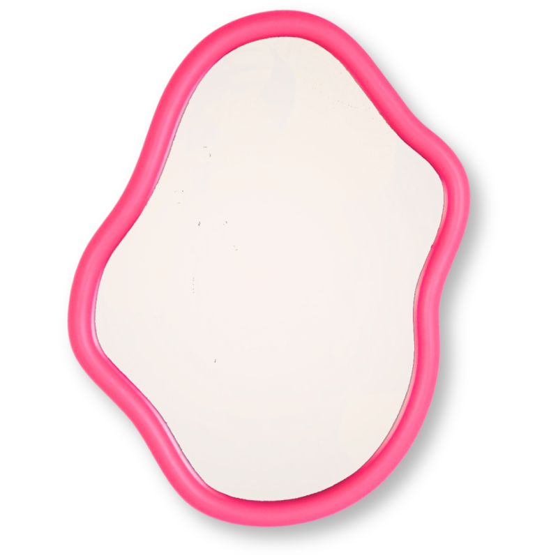 Miroir mural design 30x40 Bois MDF Rose fluo Organic 