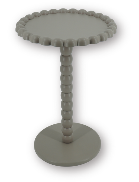 Table d'appoint design bord perlé Ronde 38 cm Bois MDF Taupe Pearl 