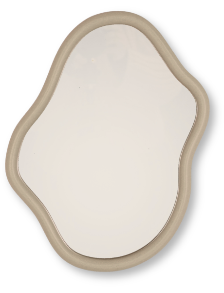 Miroir mural design 30x40 Bois MDF Taupe Organic 