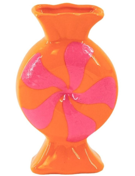 Vase design Tourbillon Bonbon au caramel H 20 cm Céramique Orange Rose Toffee Candy 