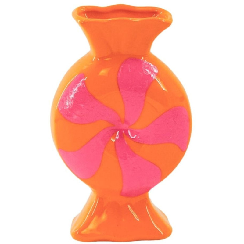 Vase design Tourbillon Bonbon au caramel H 20 cm Céramique Orange Rose Toffee Candy 