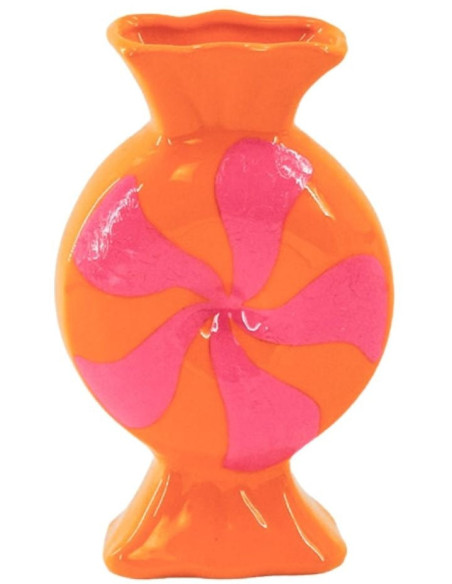 Vase design Tourbillon Bonbon au caramel H 20 cm Céramique Orange Rose Toffee Candy Housevitamin - 1