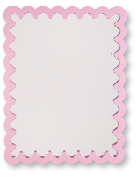 Miroir mural design bord ondulé 24x33 Bois MDF Rose clair Wavey 