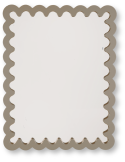 Miroir mural design bord ondulé 33x43 Bois MDF Taupe Wavey