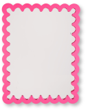 Miroir mural design bord ondulé 33x43 Bois MDF Rose fluo Wavey