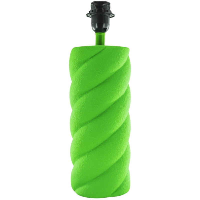 Pied de Lampe à poser torsadé Pop Hauteur 28 cm Céramique Vert fluo Neon 