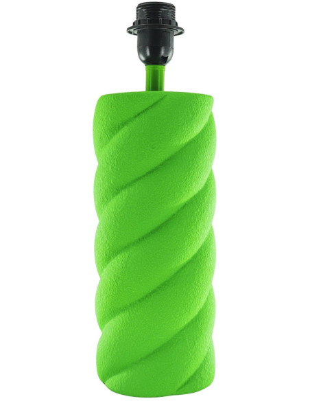 Pied de Lampe à poser torsadé Pop Hauteur 28 cm Céramique Vert fluo Neon 