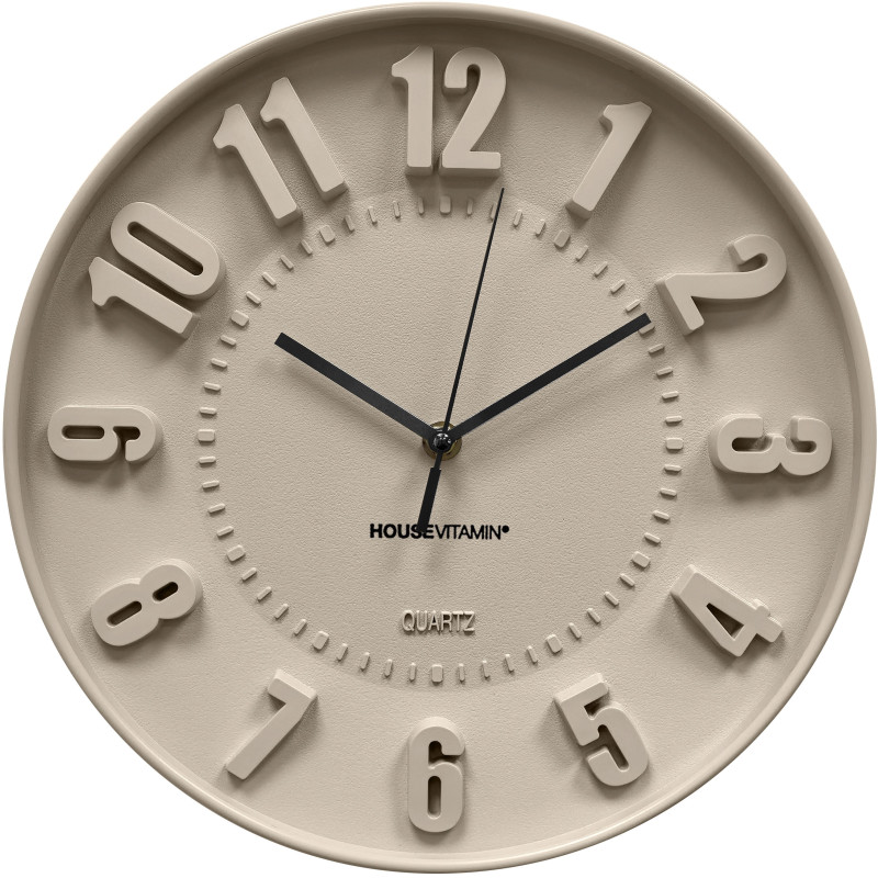 Horloge murale moderne Ronde 30 cm Plastique Sable Numbers