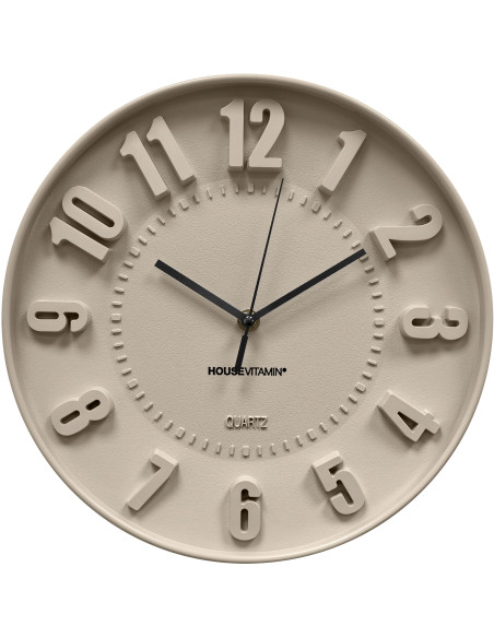 Horloge murale moderne Ronde 30 cm Plastique Sable Numbers