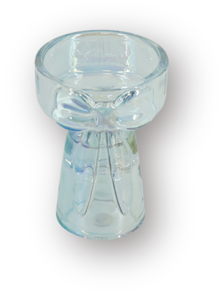 Bougeoir photophore design Noeud H 9 cm Verre Irisé Bow 