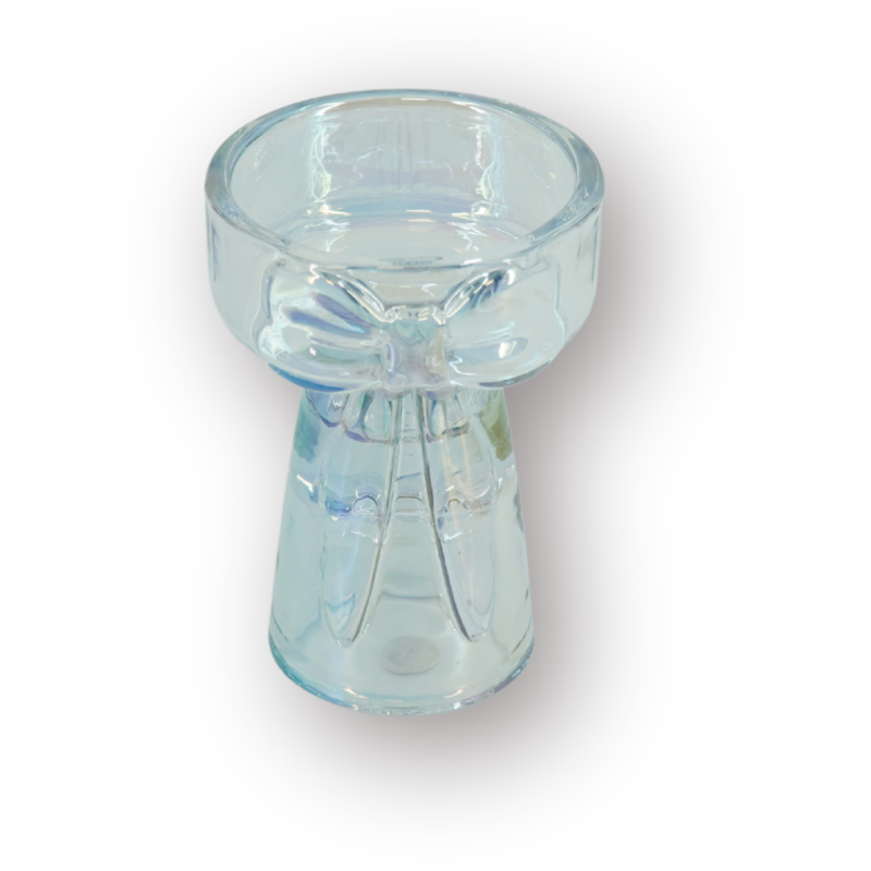 Bougeoir photophore design Noeud H 9 cm Verre Irisé Bow 