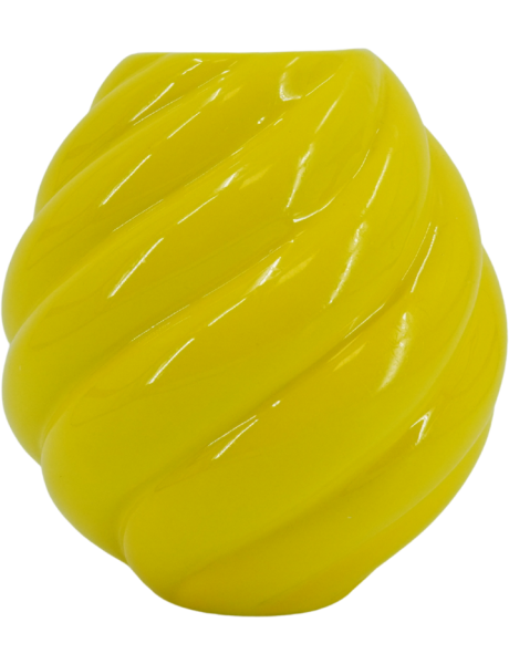 Vase design Pop Tourbillon Ovale H 21 cm Céramique Jaune Swirl 