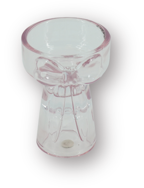 Bougeoir photophore design Noeud H 9 cm Verre Rose Bow 