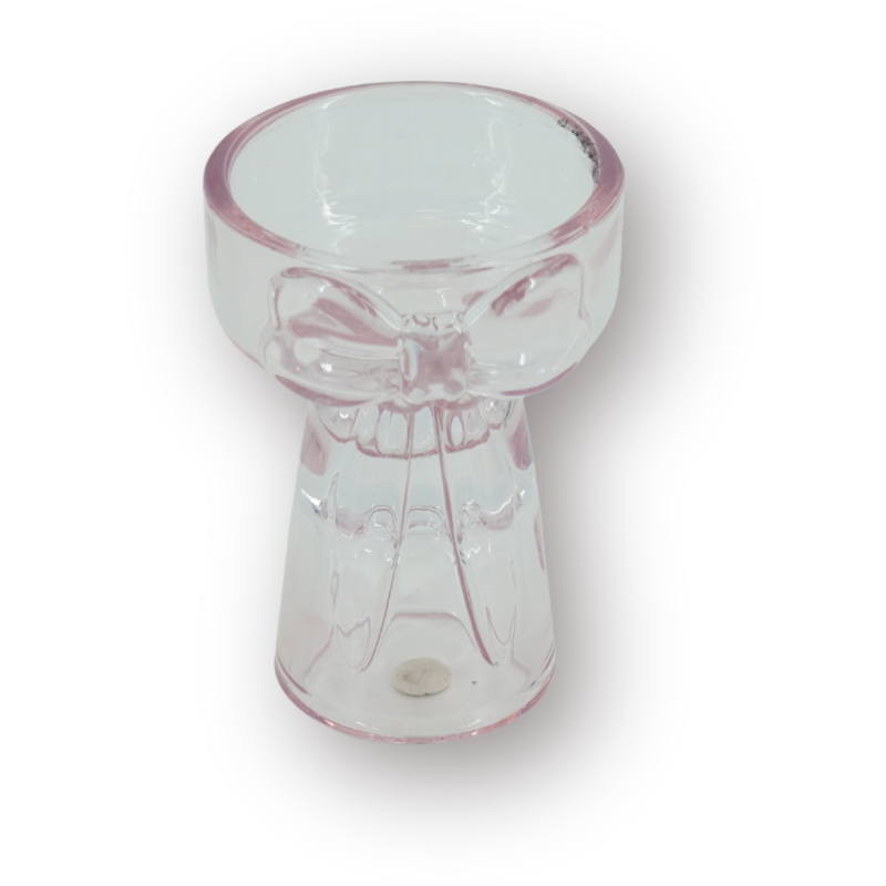 Bougeoir photophore design Noeud H 9 cm Verre Rose Bow 