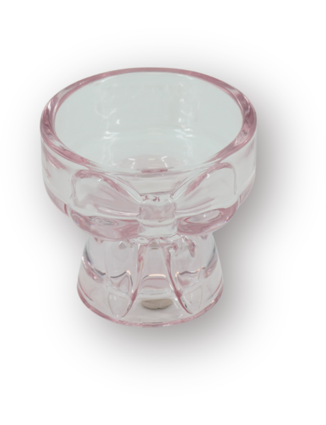 Bougeoir photophore design Noeud H 6 cm Verre Rose Bow 
