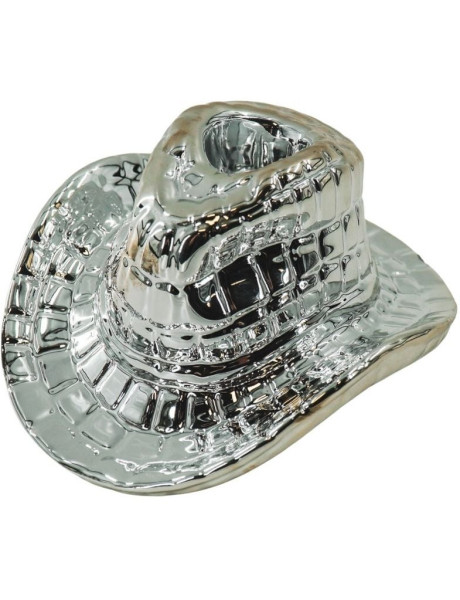 Bougeoir design Chapeau de cowboy H 7 cm Céramique Argenté Western 