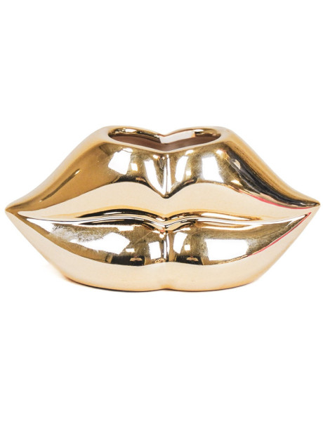 Vase design Lèvres Bouche H 7 cm Céramique Doré Lip 