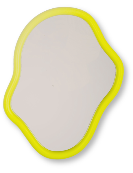 Mroir mural design 30x40 Bois MDF Jaune Organic 