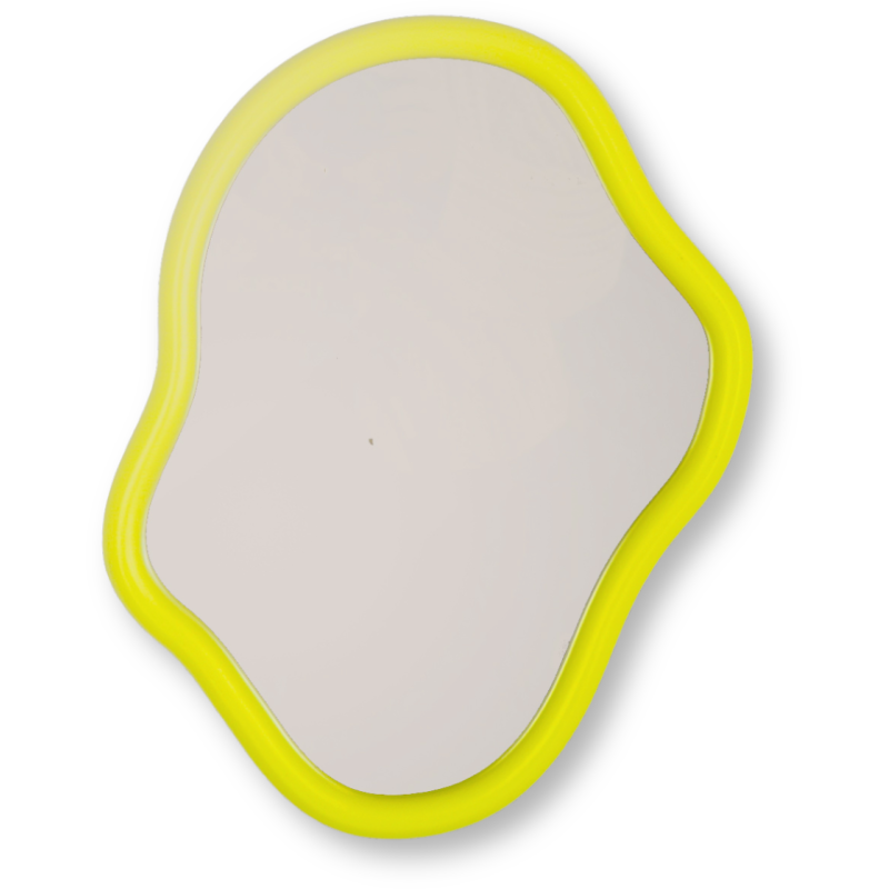 Mroir mural design 30x40 Bois MDF Jaune Organic 