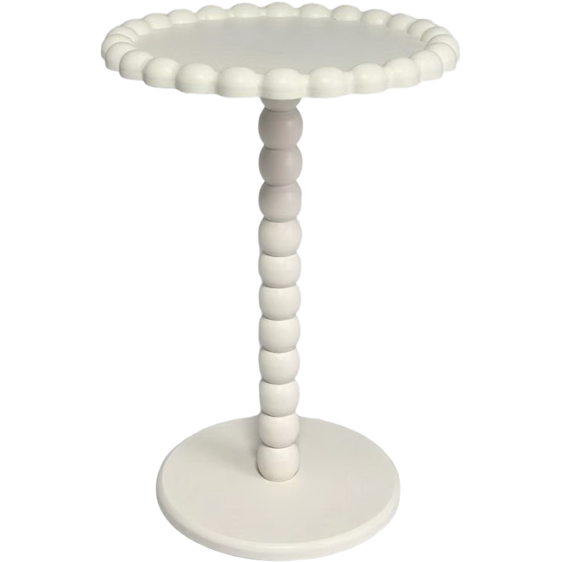 Table d'appoint design bord perlé Ronde 38 cm Bois MDF Sable Pearl 