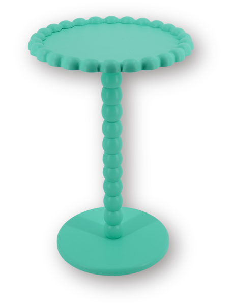 Table d'appoint design bord perlé Ronde 38 cm Bois MDF Vert menthe Pearl 