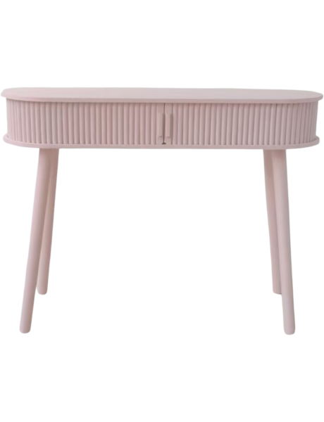 Console design Arrondie 2 portes coulissantes 100 cm Bois MDF Rose clair Groove 