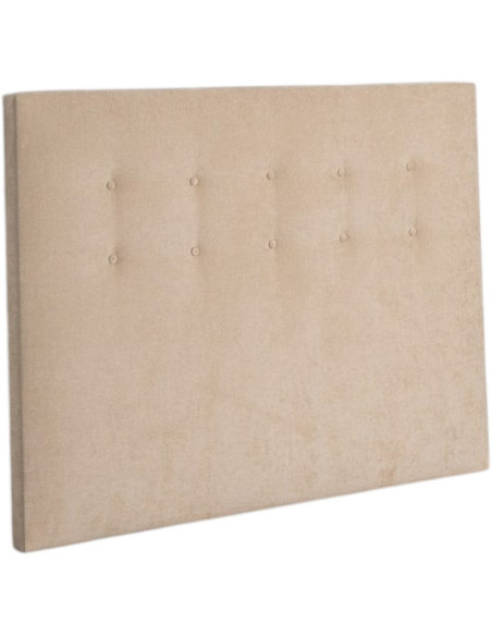 Tête de lit capitonnée moderne Rectangulaire 2 personnes 165x125 Tissu Beige Bois MDF Céleste