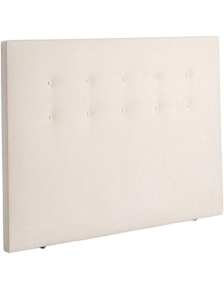 Tête de lit capitonnée moderne Rectangulaire 2 personnes 165x125 Tissu Blanc crème Bois MDF Céleste