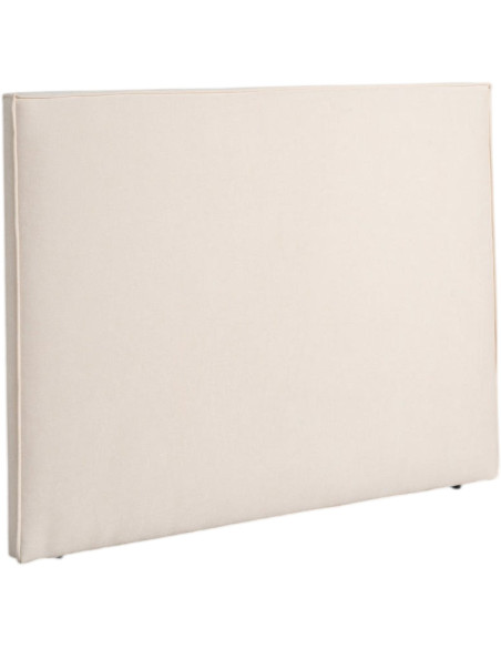 Tête de lit hôtel contemporain minimaliste Rectangulaire 2 personnes 160x122 Tissu Blanc crème Bois MDF Sabbia