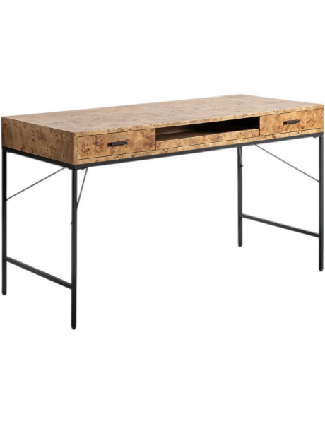Bureau industriel chic 2 tiroir 1 niche coulissante Bois...