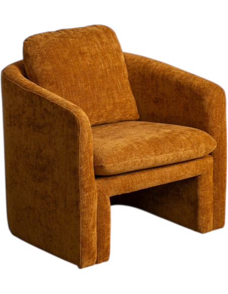 Fauteuil moderne chic en Tissu Jaune ocre Bois MDF Doralya
