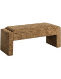 Banquette coffre Arka 117 x 43 x 45 cm tissu bouclé jaune ocre 2 places