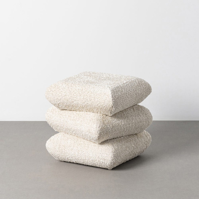 Pouf carré Stacka 42 cm en tissu...