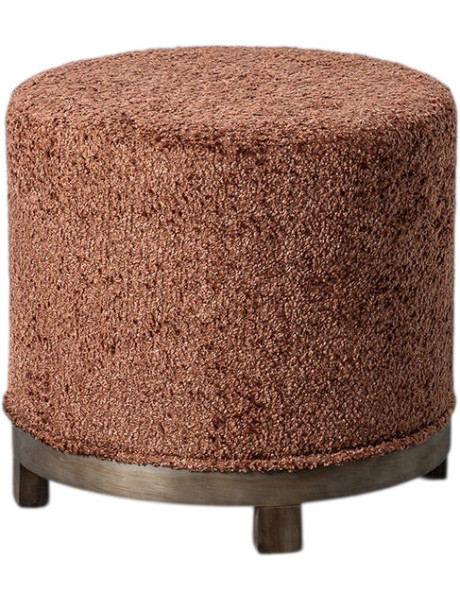 Pouf pivotant moderne chic bouclette Rond 50 cm Tissu...